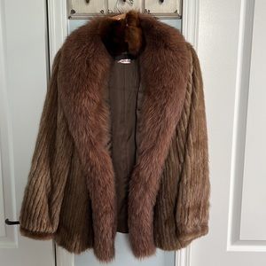 NWOT Madison Blanche Mink Jacket with matching mink ear muffs